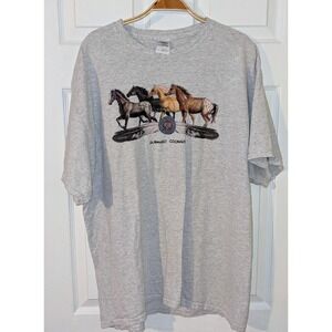Gildan Durango Colorado Horses Graphic T-Shirt Short Sleeve Crew Neck XL Vintage